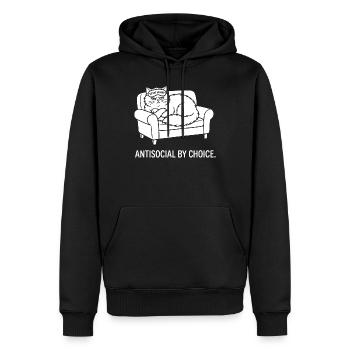 Antisocial by Choice Cat Gift - Men’s Premium Organic Hoodie - black - Front - Nico (187cm)