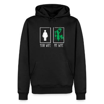 Deine Frau Meine Frau Pflanzenliebhaberin Pflanzen - Männer Premium Bio Hoodie - Schwarz - Vorne - Nico (187cm)