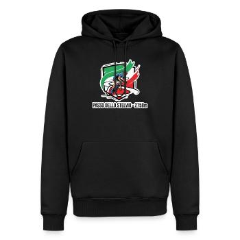Passo Dello Stelvio Fahrerabzeichen 2758m - Männer Premium Bio Hoodie - Schwarz - Vorne - Nico (187cm)