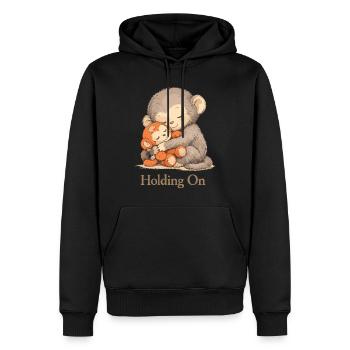 Ängstlicher Affe Plüschtier Trost - Männer Premium Bio Hoodie - Schwarz - Vorne - Nico (187cm)