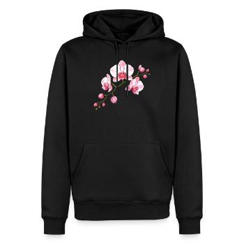 Orchidee Blütenzweig Illustration Florales Motiv - Männer Premium Bio Hoodie - Schwarz - Vorne - Nico (187cm)