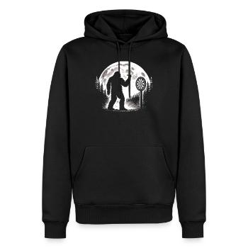 Bigfoot Darts - Männer Premium Bio Hoodie - Schwarz - Vorne - Nico (187cm)