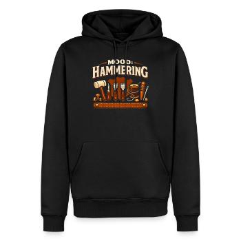 Stimmung: Hämmern | Lederwerkzeug - Männer Premium Bio Hoodie - Schwarz - Vorne - Nico (187cm)