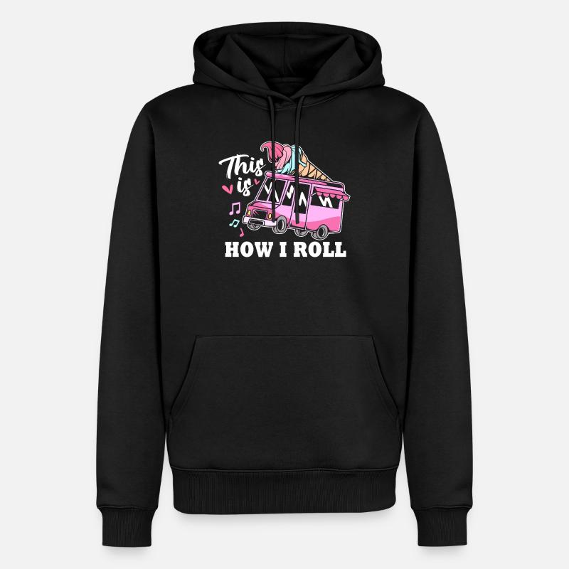 Eisdiele Eiswagen Eis Eiscreme - Sweat à capuche Premium bio Homme - noir