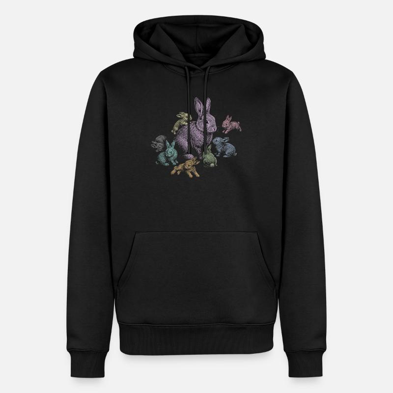 Lapin - Sweat à capuche Premium bio Homme - noir