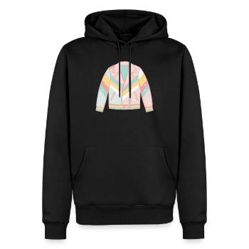 Veste arc pastel diagonale - Sweat à capuche Premium bio Homme - noir - Devant - Nico (187cm)