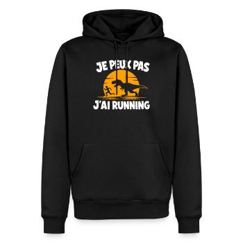 Je peux pas j'ai running Dinosaure - Sweat à capuche Premium bio Homme - noir - Devant - Nico (187cm)