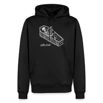 Sarg-Bruch - Männer Premium Bio Hoodie - Schwarz - Vorne - Nico (187cm)