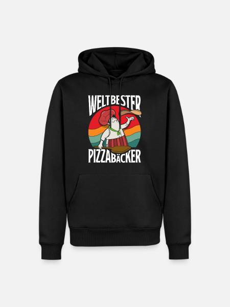 Weltbester Pizzabäcker Spruch - Männer Premium Bio Hoodie - Schwarz