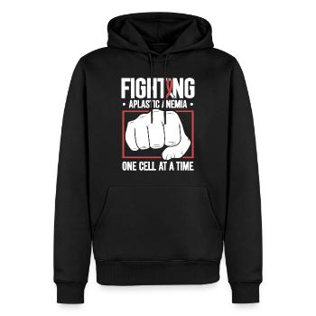 Aplastische Anämie Kämpfer - Zelle für Zelle - Männer Premium Bio Hoodie - Schwarz - Vorne - Nico (187cm)