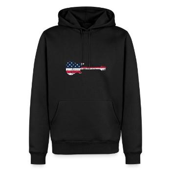 GUITARE AVEC AMERICAN FLAG GUITARS - Sweat à capuche Premium bio Homme - noir - Devant - Nico (187cm)