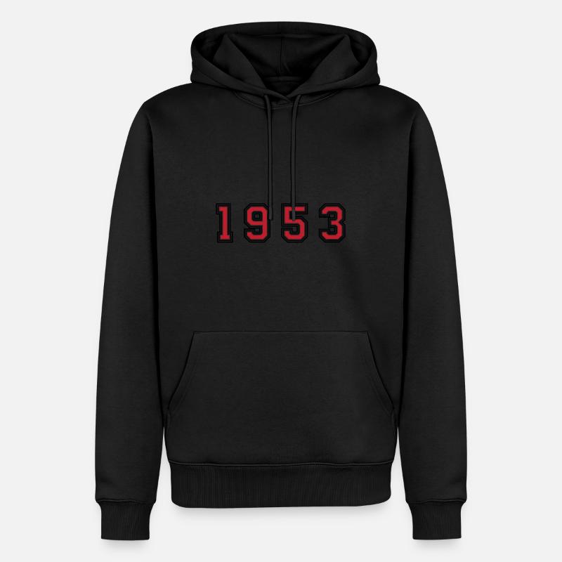 Numéro de l’année 1953 - Sweat à capuche Premium bio Homme - noir