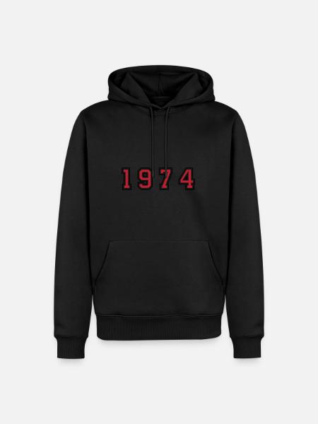 1974 year number - Men’s Premium Organic Hoodie - black