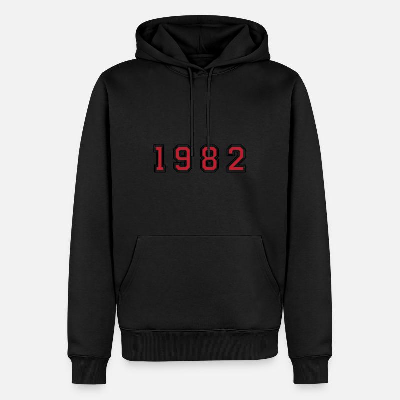 1982 Jahr Zahl - Männer Premium Bio Hoodie - Schwarz