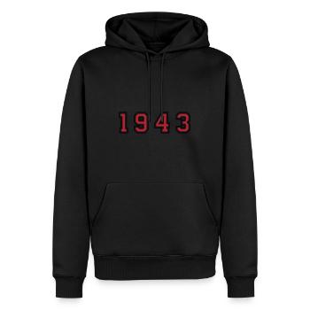 1943 Jahr Zahl - Männer Premium Bio Hoodie - Schwarz - Vorne - Nico (187cm)
