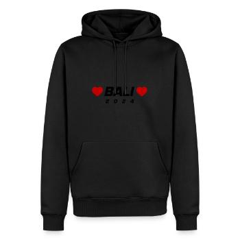 Bali 2024 Herz - Männer Premium Bio Hoodie - Schwarz - Vorne - Nico (187cm)