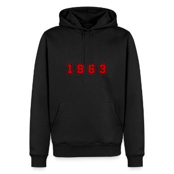 1963 Jahr Zahl - Männer Premium Bio Hoodie - Schwarz - Vorne - Nico (187cm)