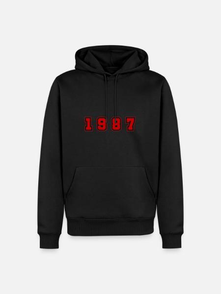 1987 Year Number - Men’s Premium Organic Hoodie - black