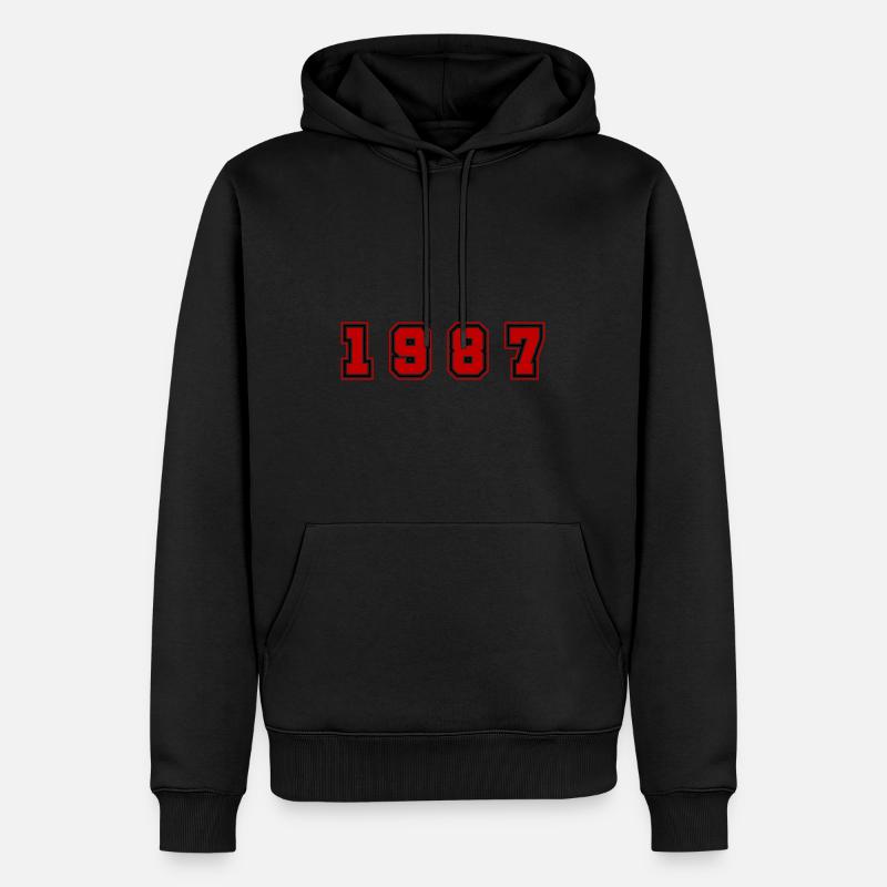Numéro de l’année 1987 - Sweat à capuche Premium bio Homme - noir
