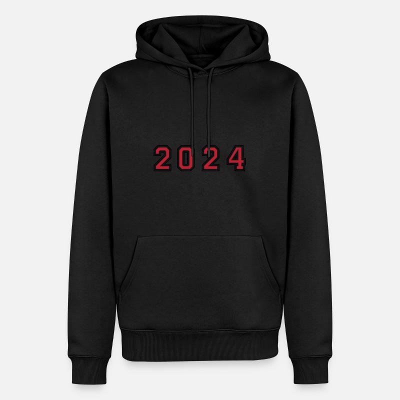 Numéro de l’année 2024 - Sweat à capuche Premium bio Homme - noir