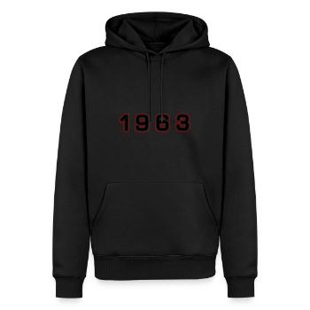 1963 Jahr Zahl - Männer Premium Bio Hoodie - Schwarz - Vorne - Nico (187cm)