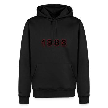 1983 Jahr Zahl - Männer Premium Bio Hoodie - Schwarz - Vorne - Nico (187cm)