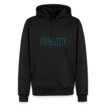 Numéro de l’année 2015 - Sweat à capuche Premium bio Homme - noir - Devant - Nico (187cm)