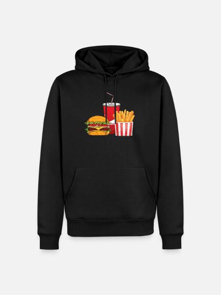 Burger, soda, fries! - Men’s Premium Organic Hoodie - black