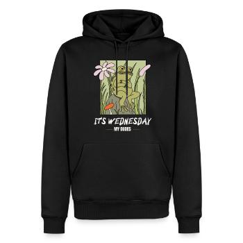 It is Wednesday my dudes! Meme Frosch - Männer Premium Bio Hoodie - Schwarz - Vorne - Nico (187cm)
