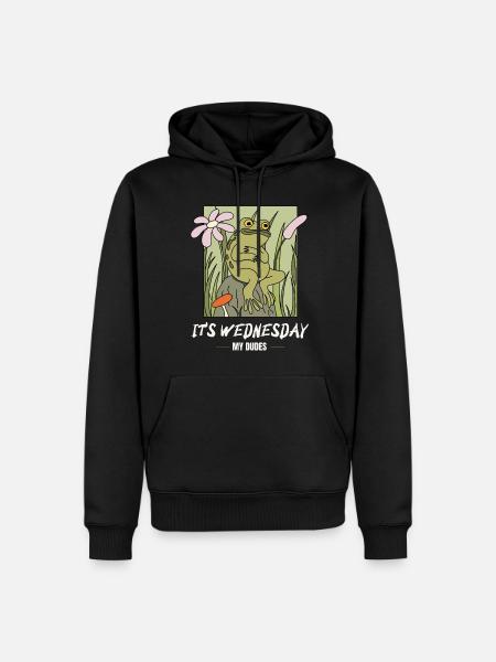It is Wednesday my dudes! Meme Frog - Men’s Premium Organic Hoodie - black