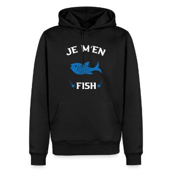 Je M'en Fish Cadeau Pêcheur Drôle Pêche - Sweat à capuche Premium bio Homme - noir - Devant - Nico (187cm)