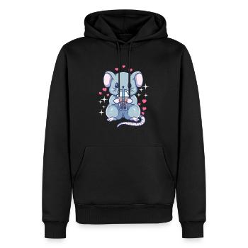Kawaii Ratte Baby Maus Boba Tee Bubble Tea Mädchen - Männer Premium Bio Hoodie - Schwarz - Vorne - Nico (187cm)