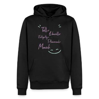 Weil du ein toller mensch bist - Männer Premium Bio Hoodie - Schwarz - Vorne - Nico (187cm)