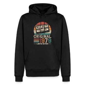 Jahrgang 1979 Geburtstag 1979 Jahrgang 1979 - Männer Premium Bio Hoodie - Schwarz - Vorne - Nico (187cm)