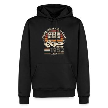 1952 Geburtstag Geboren im Jahr 1952 Vintage Retro. Editio - Männer Premium Bio Hoodie - Schwarz - Vorne - Nico (187cm)
