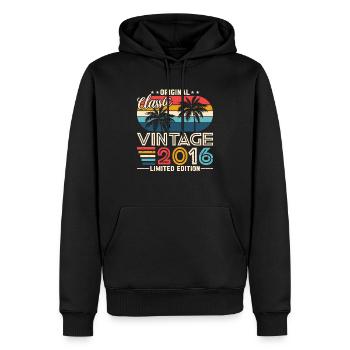 2016 anniversaire 2016 né en 2016 anniversaire - Sweat à capuche Premium bio Homme - noir - Devant - Nico (187cm)