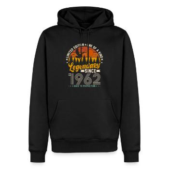 Jahrgang 1962 Geburtstag 1962 Jahrgang 1962 - Männer Premium Bio Hoodie - Schwarz - Vorne - Nico (187cm)