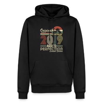 Original 2019 Vintage Vintage Retro Birthday - Sweat à capuche Premium bio Homme - noir - Devant - Nico (187cm)