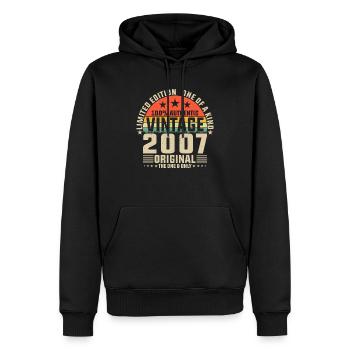 2007 Vintage Retro Birthday Gift - Men’s Premium Organic Hoodie - black - Front - Nico (187cm)