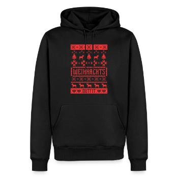 Lustiges Weihnachts Ugly Sweater Rentier Design - Männer Premium Bio Hoodie - Schwarz - Vorne - Nico (187cm)