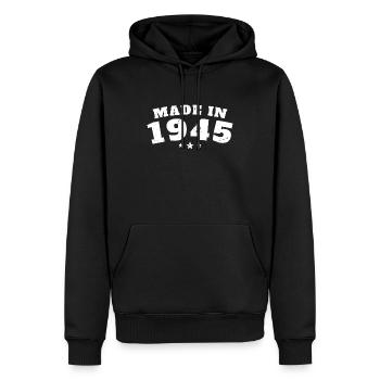 Made in 1945 Birthday Gift Men Women - Men’s Premium Organic Hoodie - black - Front - Nico (187cm)