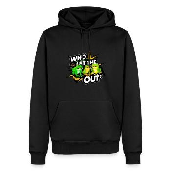Lustige Froschliebhaber, die die Frösche rauslassen - Männer Premium Bio Hoodie - Schwarz - Vorne - Nico (187cm)