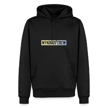 Mykonos Crew - Männer Premium Bio Hoodie - Schwarz - Vorne - Nico (187cm)