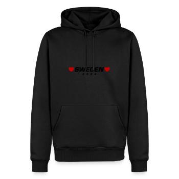 Suède 2024 Coeur - Sweat à capuche Premium bio Homme - noir - Devant - Nico (187cm)