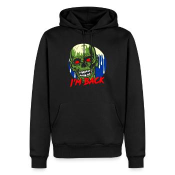 I'm Back! - Männer Premium Bio Hoodie - Schwarz - Vorne - Nico (187cm)