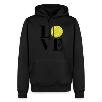 Love Tennis Ball Sport Club Verein - Männer Premium Bio Hoodie - Schwarz - Vorne - Nico (187cm)
