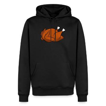 Grillet kylling - Herre Premium økologisk hoodie - sort - Foran - Nico (187cm)