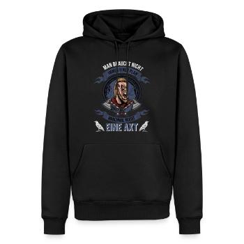 Wikinger Krieger Nordmann Axt Valhalla Nordmänner - Männer Premium Bio Hoodie - Schwarz - Vorne - Nico (187cm)