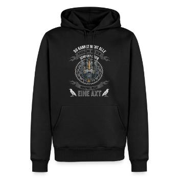 Wikinger Krieger Nordmann Axt Valhalla Nordmänner - Männer Premium Bio Hoodie - Schwarz - Vorne - Nico (187cm)