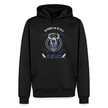 Wikinger Krieger Nordmann Axt Legendärer Wikinger - Männer Premium Bio Hoodie - Schwarz - Vorne - Nico (187cm)